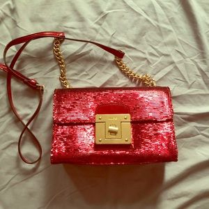 Aldo red and gold purse